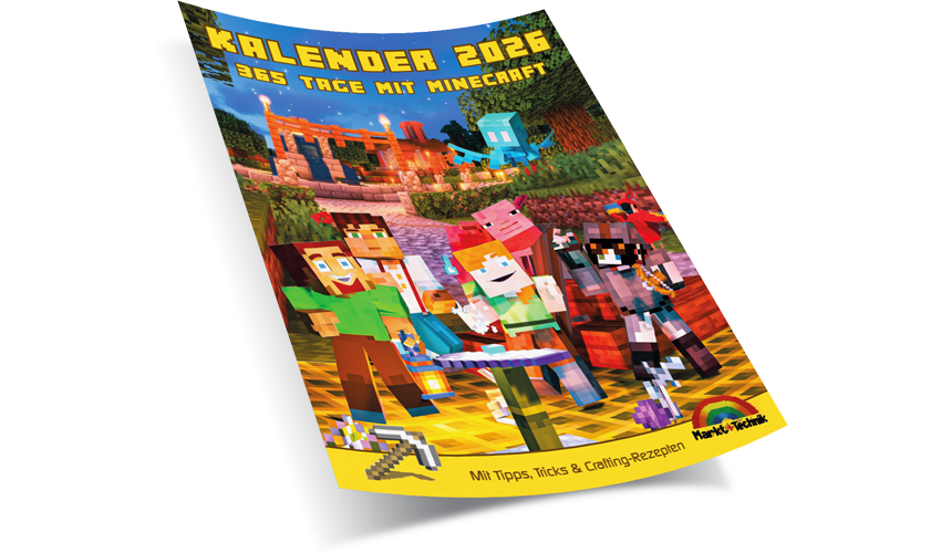 Minecraft Kalender Kalender 2026 DIN A4 mit Minecraft – Markt+Technik Verlag GmbH