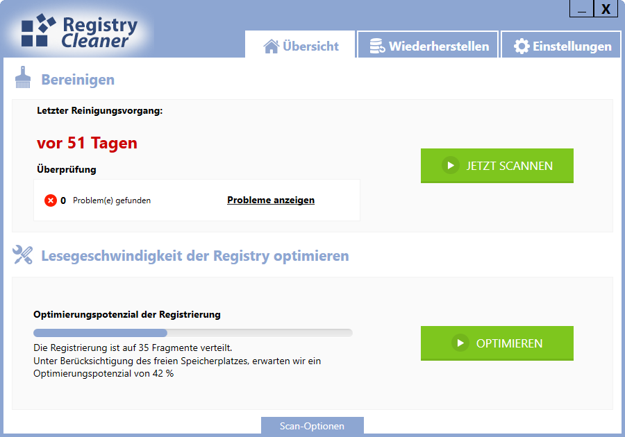 Windows Sicherheitspaket - RegCleaner