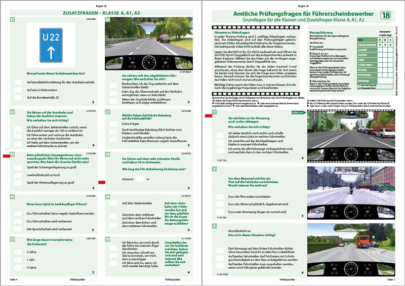 Fahrschule A - Amtliche Prüfungsbögen