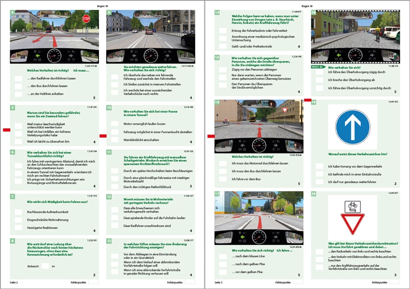 Fahrschule A - Amtliche Prüfungsbögen