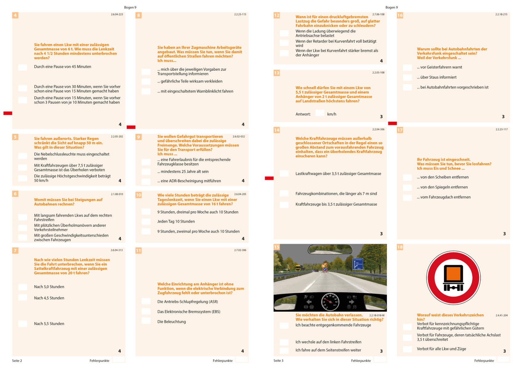 Fahrschule C - Amtliche Prüfungsfragen