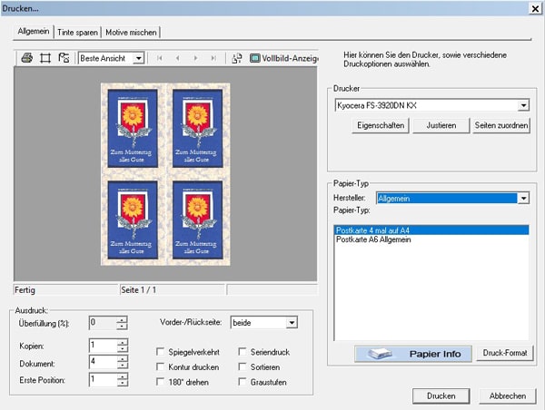 Muttertags Druckerei 8.5