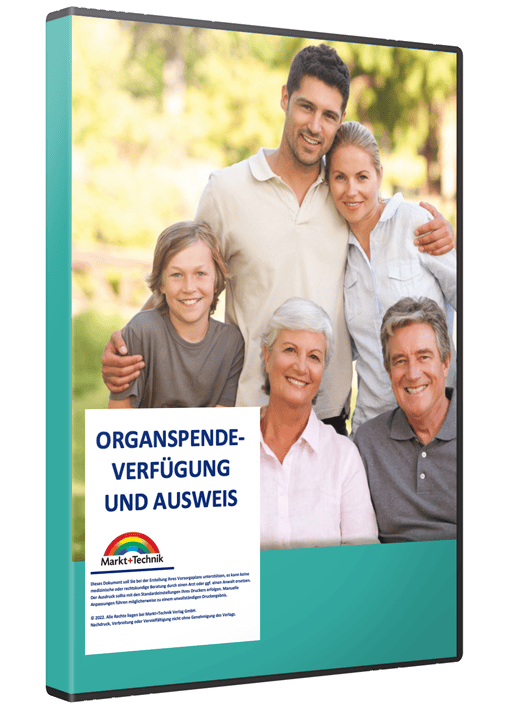 Organspendeverfügung und Organspendeausweis - Mustervorlage 