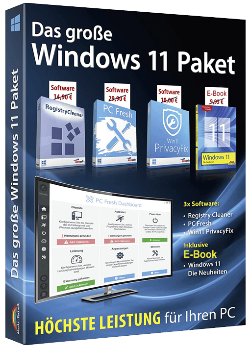 Das große Windows 11 Paket - 3 Vollversionen plus Win 11 Buch als PDF