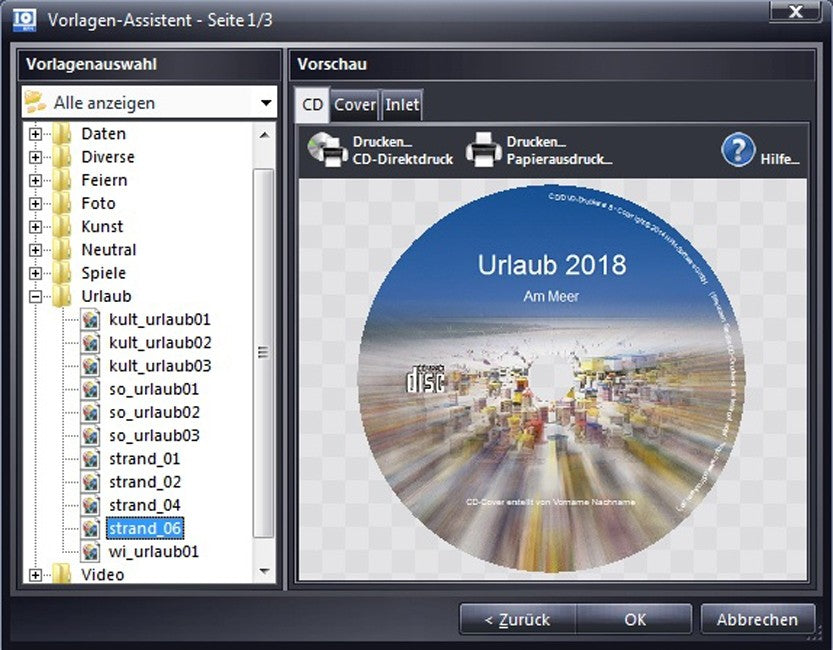 CD/DVD Druckerei 8.5