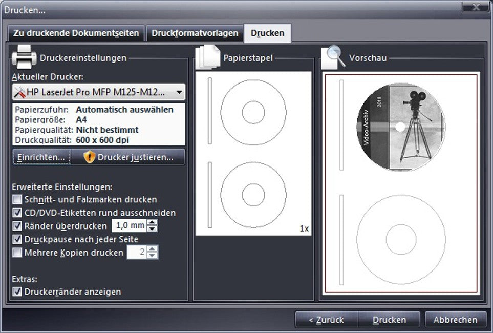 CD/DVD Druckerei 8.5