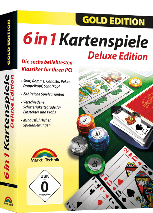 6 in1 Kartenspiele - beliebte Klassiker