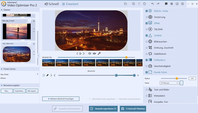 Ashampoo Video Optimizer Pro 2: Hocheffektiv Videos bearbeiten