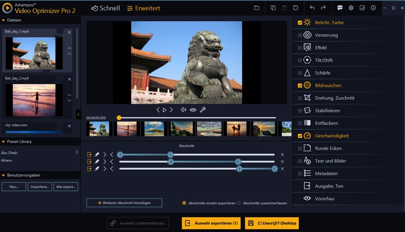 Ashampoo Video Optimizer Pro 2: Hocheffektiv Videos bearbeiten