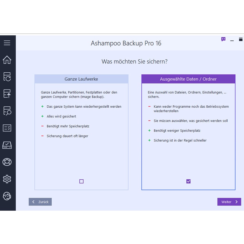 Ashampoo Backup Pro 16 - einfach zu bedienen