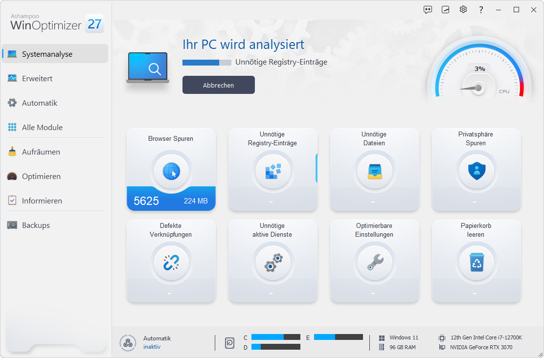 PC Tuning Software für ein schnelles