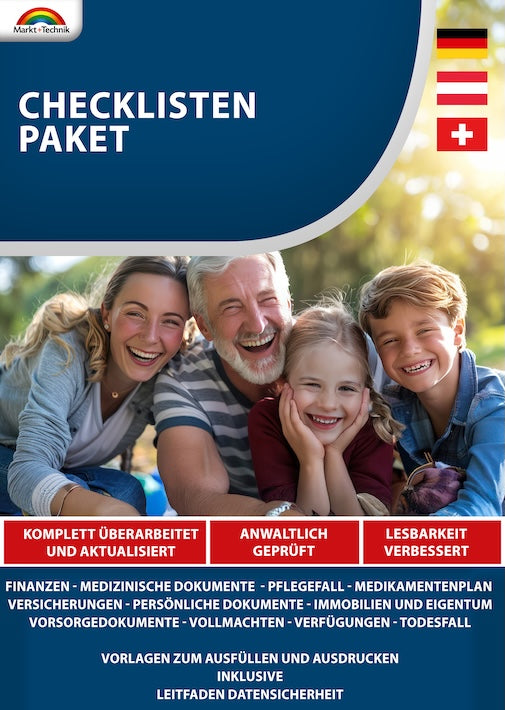 Checklisten Paket 2025 - 10 Mustervorlagen für Ihre Niederschrift