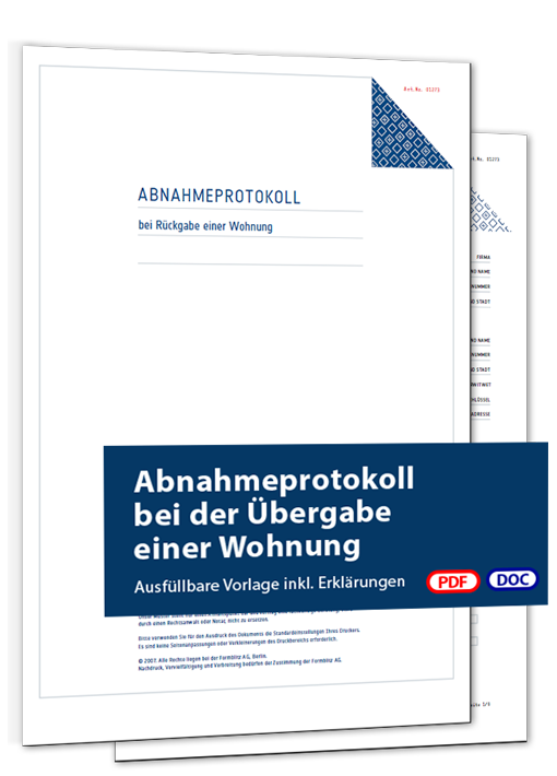 Abnahmeprotokoll Wohnung - Mustervorlage