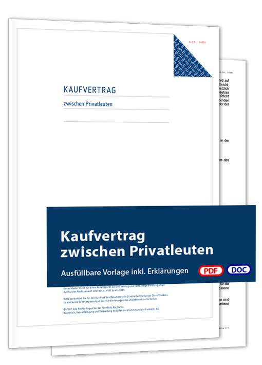 Kaufvertrag zwischen Privatleuten - Mustervorlage