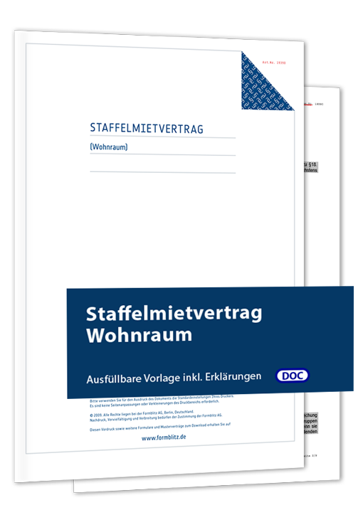 Staffelmietvertrag Wohnraum - Mustervorlage