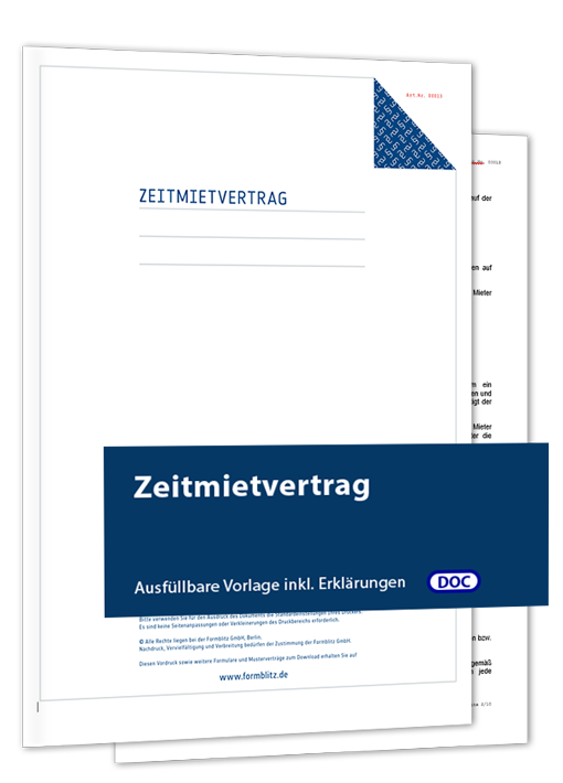 Zeitmietvertrag - Mustervorlage