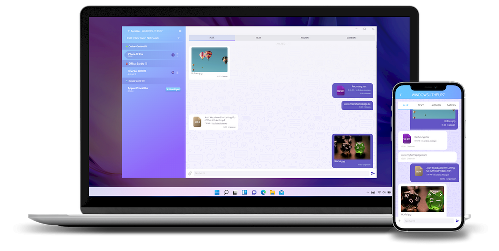 SendMe 2026 | Dateien schnell übertragen zwischen Windows Mac & Mobile ...
