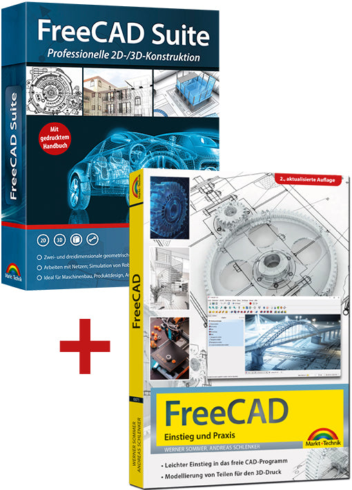 FreeCAD Paket -  Buch "FreeCAD Einstieg und Praxis 2.Auflage" & Software "FreeCAD Suite"
