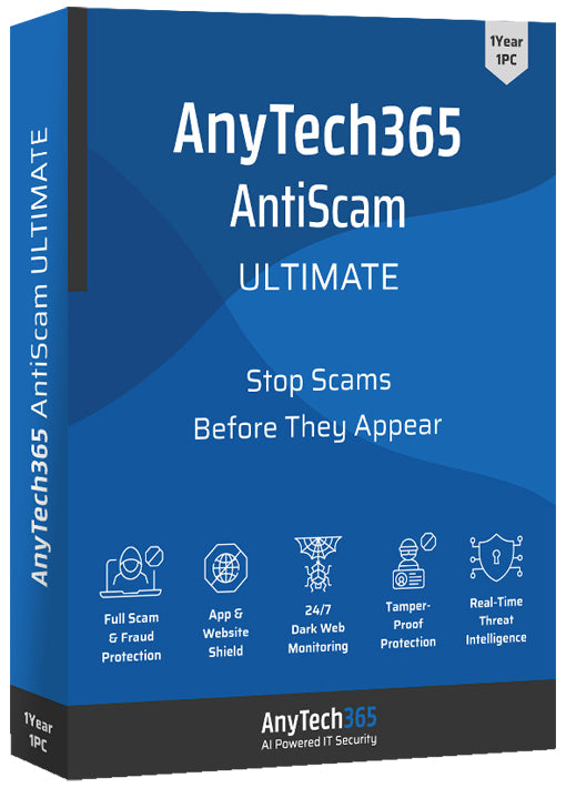 AnyTech365 AntiScam Ultimate - Jahreslizenz für 1 PC
