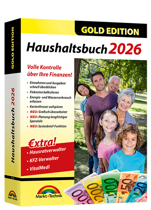Haushaltsbuch 2026 - Gold Edition