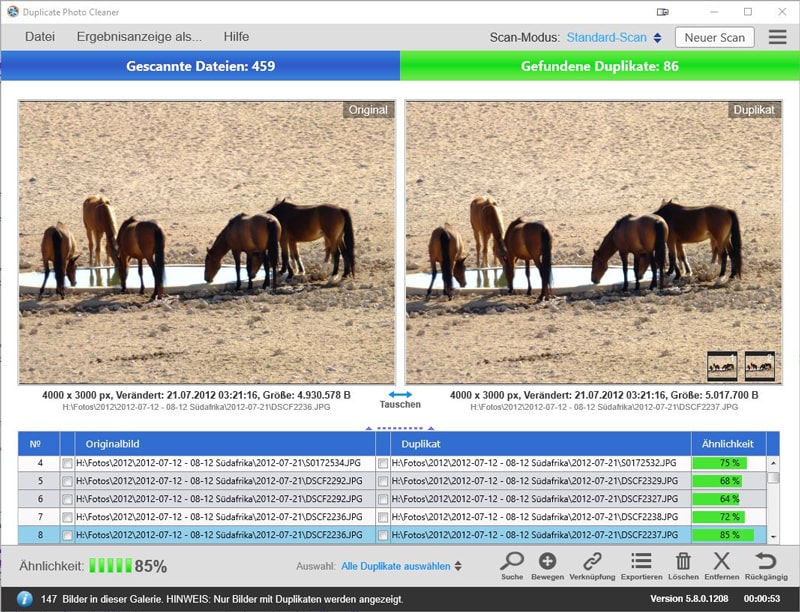 Duplicate Photo Cleaner – Doppelte Fotos löschen