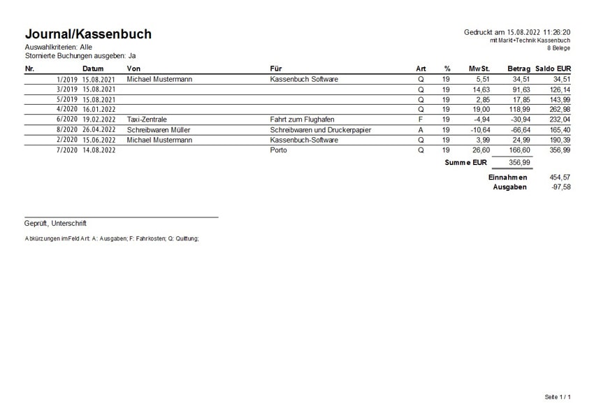 Kassenbuch 2023 - Alle Kosten im Blick