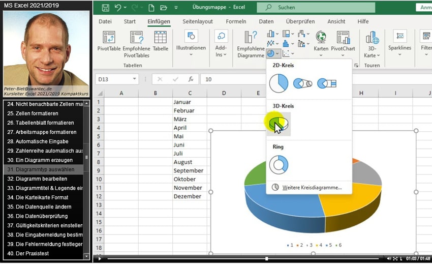 Video-Lernkurs für Excel