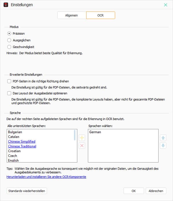 PDF in verschiedene Formate umwandeln