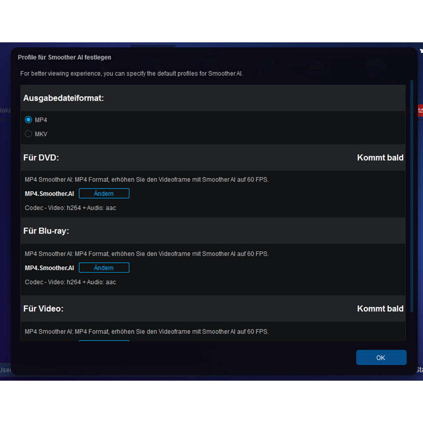 DVDFab Smoother AI - Bildrate auf bis zu 60 FPS erhöhen und Videos flüssiger machen