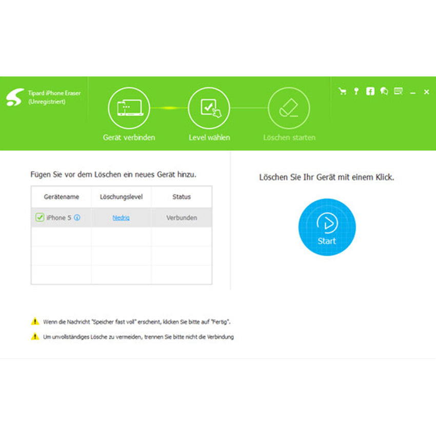 Tipard iPhone Eraser - Löschen Sie Ihre kompletten Daten permanent vom iPhone