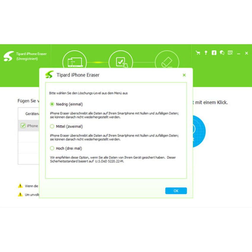 Tipard iPhone Eraser - Löschen Sie Ihre kompletten Daten permanent vom iPhone