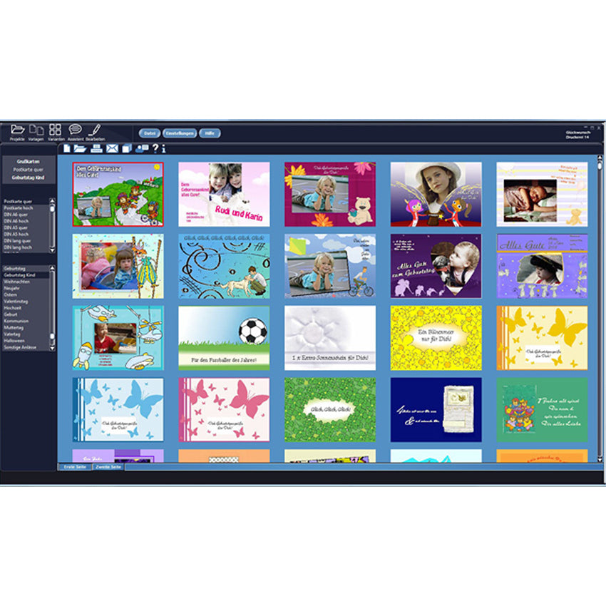 Foto-Glückwunschkarten 9.5 - macht das Personalisieren von Karten zum Kinderspiel.