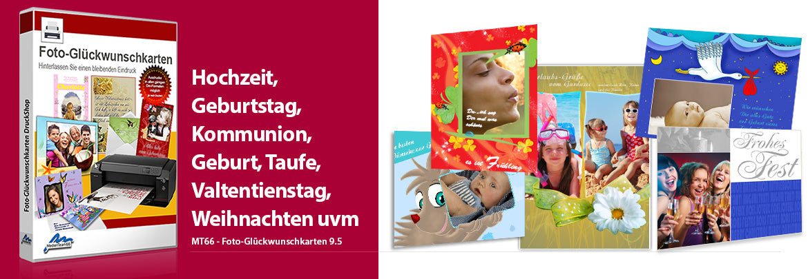 Foto-Glückwunschkarten 9.5 - macht das Personalisieren von Karten zum Kinderspiel.