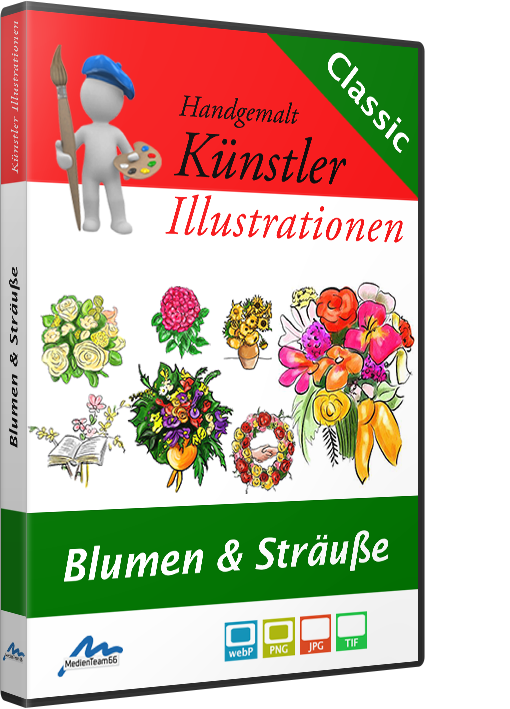 Künstler-Illustrationen Blumen & Sträuße - 230 wunderbare Zeichnungen