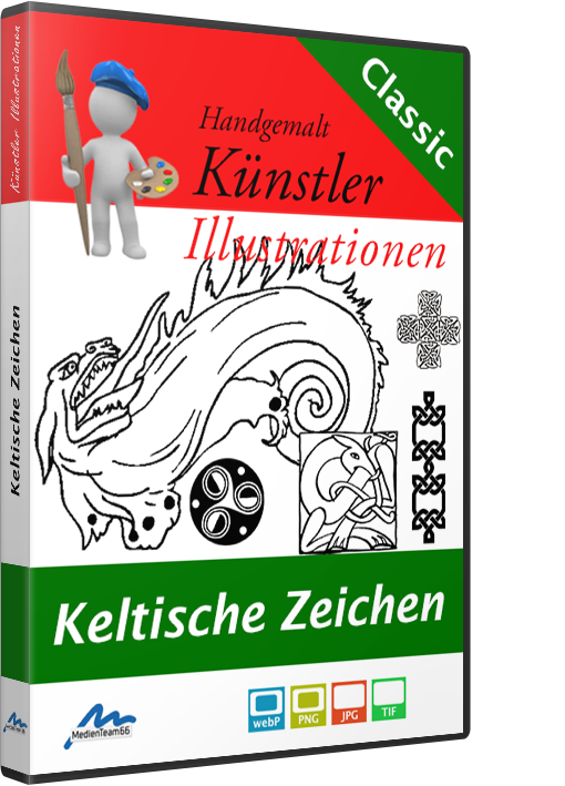 Folgende Themenbereiche sind enthalten:

Alphabet
Blätter
Ecken
Drachen
Fabelwesen
Kreuze
Lebensbaum
Rahmen
Spiralen
…