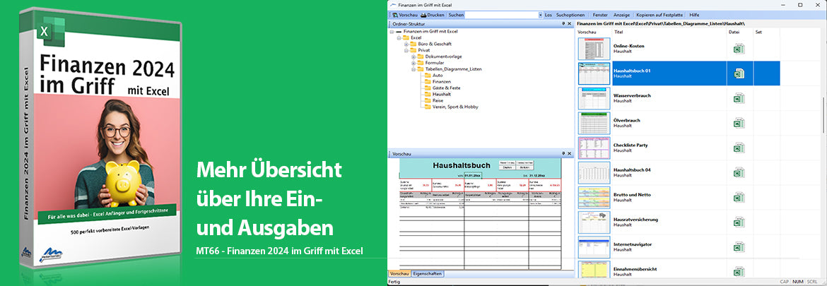 500 perfekt vorbereitete Vorlagen für Excel