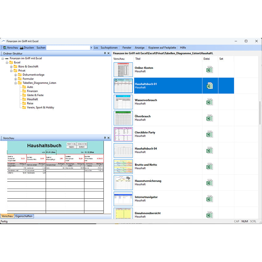 500 perfekt vorbereitete Vorlagen für Excel