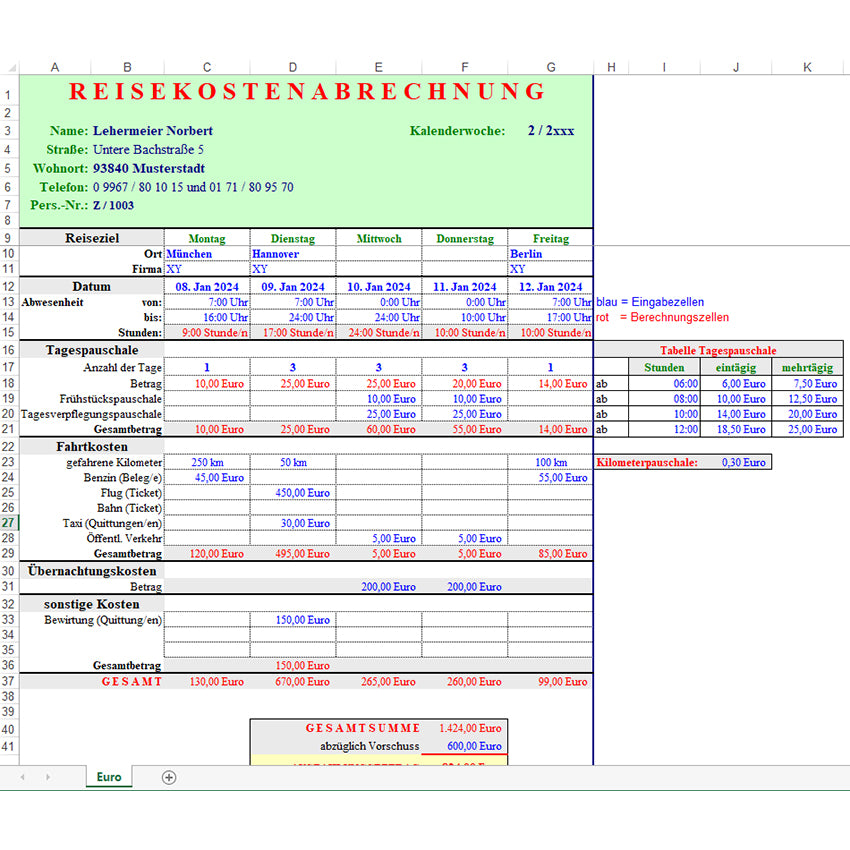 500 perfekt vorbereitete Vorlagen für Excel