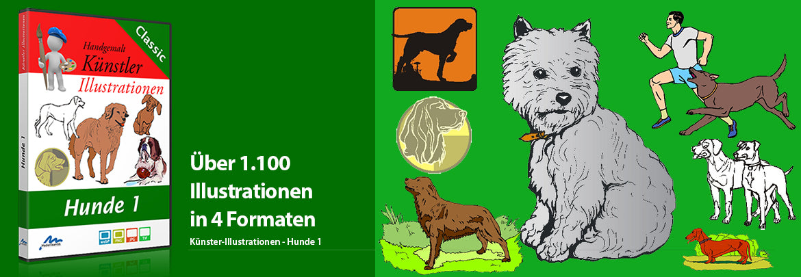 Künstler-Illustrationen Hunde 1