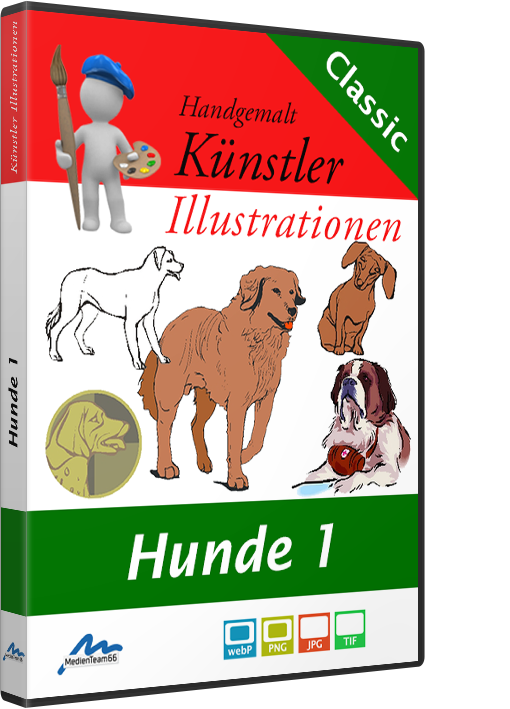 Künstler-Illustrationen Hunde 1