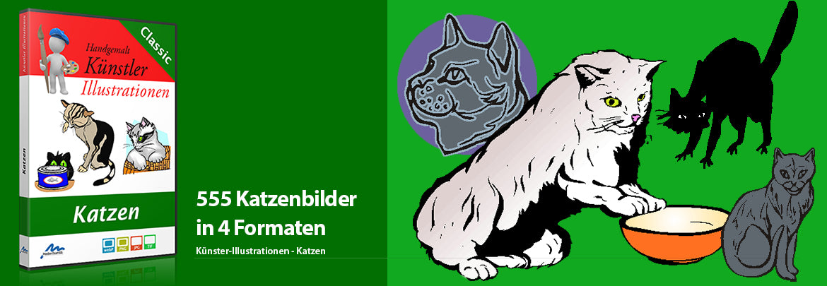 Künstler-Illustrationen Katzen - 555 wunderbare Zeichnungen von Katzen