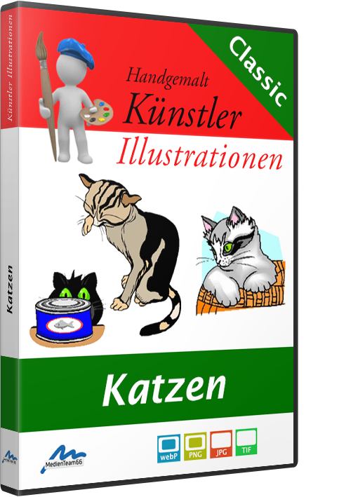 Künstler-Illustrationen Katzen - 555 wunderbare Zeichnungen von Katzen