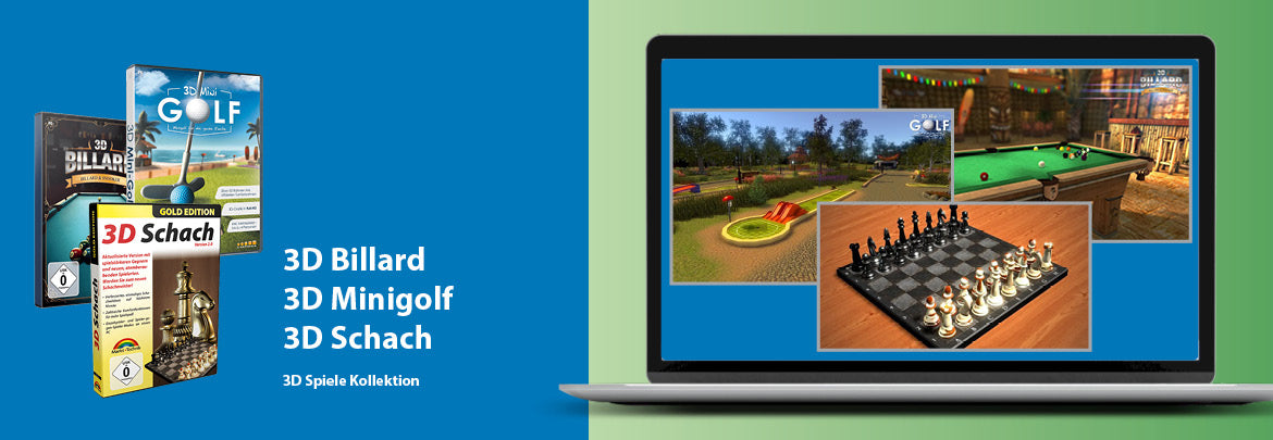 3D Minigolf - 3D Schach und 3D Billard Paket