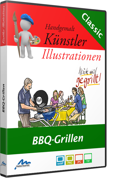 Handgemalte Cliparts für Ihre Grillparty