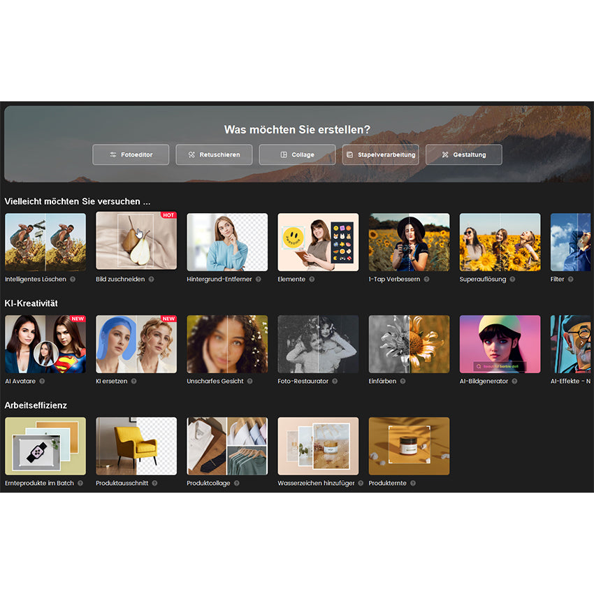 Photo Editor ist ein umfassender Fotoeditor