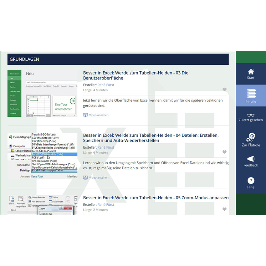 Excel-Grundlagen - Video-Workshops