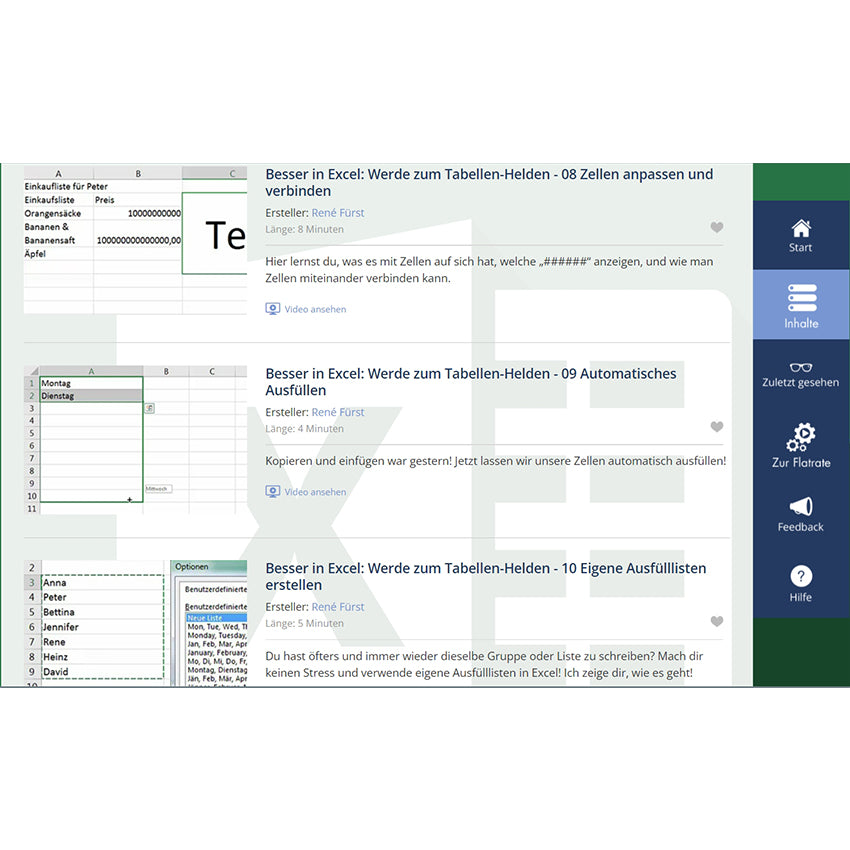 Excel-Grundlagen - Video-Workshops