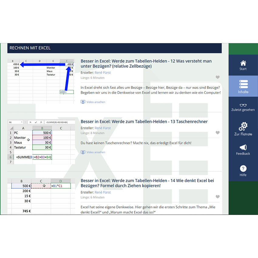 Excel-Grundlagen - Video-Workshops