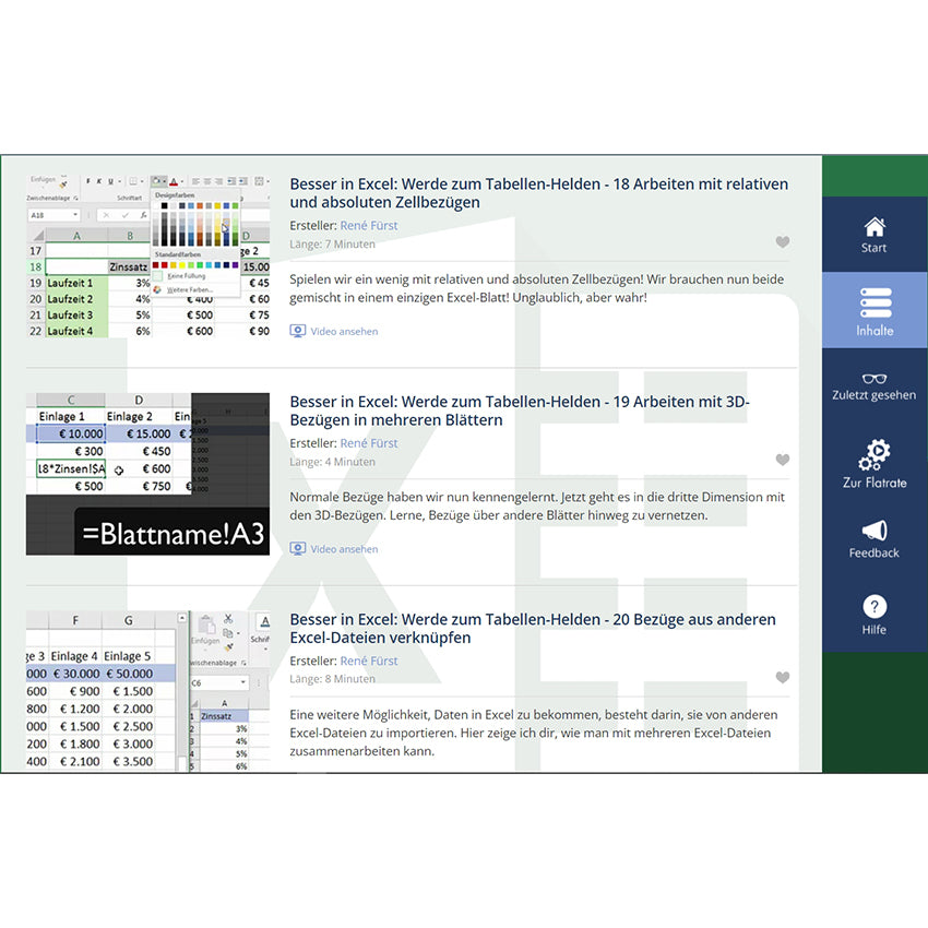 Excel-Grundlagen - Video-Workshops