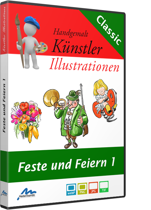 Künstler-Illustrationen - Feste und Feiern 1 - Handgemalte Cliparts